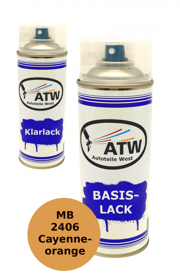 Autolack für Mercedes Benz 2406 Cayenneorange+400ml Klarlack Set